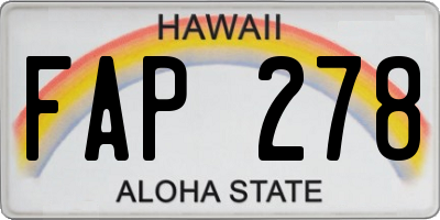 HI license plate FAP278