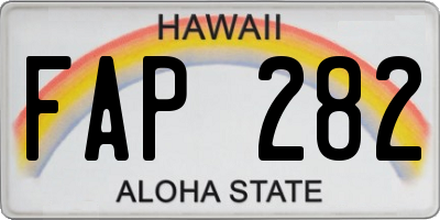 HI license plate FAP282