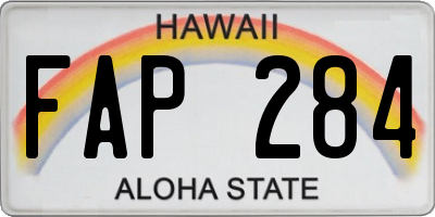 HI license plate FAP284