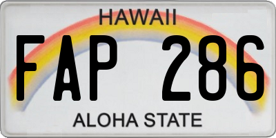 HI license plate FAP286