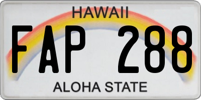 HI license plate FAP288