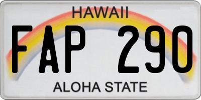 HI license plate FAP290