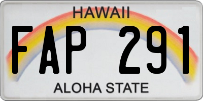 HI license plate FAP291