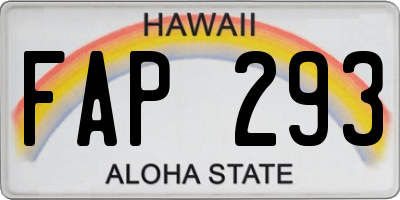 HI license plate FAP293