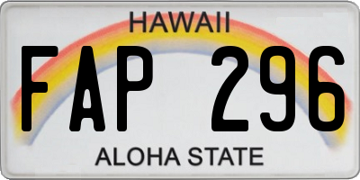 HI license plate FAP296