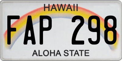 HI license plate FAP298