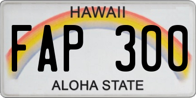 HI license plate FAP300