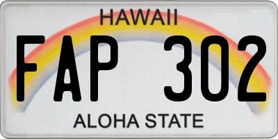 HI license plate FAP302