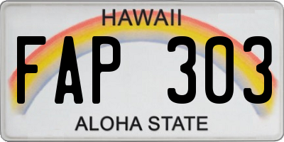 HI license plate FAP303