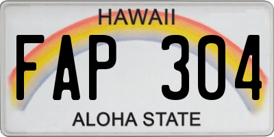 HI license plate FAP304