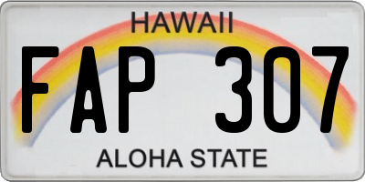 HI license plate FAP307