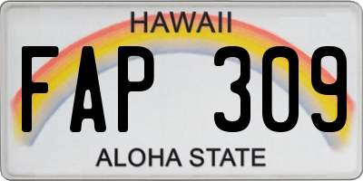 HI license plate FAP309