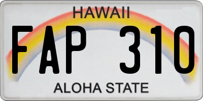HI license plate FAP310