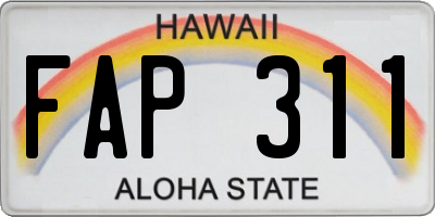 HI license plate FAP311