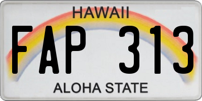 HI license plate FAP313