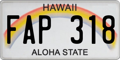 HI license plate FAP318