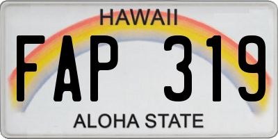 HI license plate FAP319