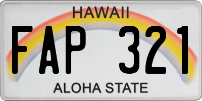 HI license plate FAP321