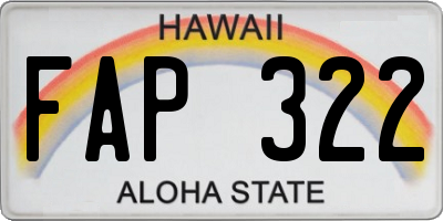HI license plate FAP322