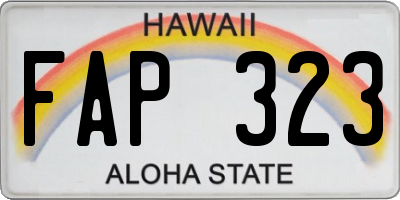 HI license plate FAP323