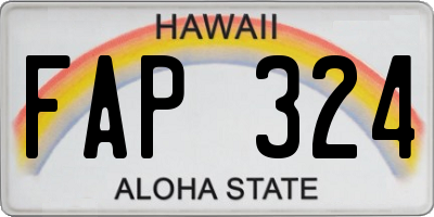HI license plate FAP324