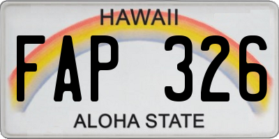 HI license plate FAP326