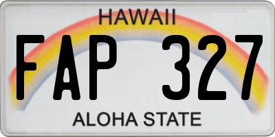 HI license plate FAP327
