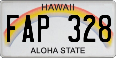 HI license plate FAP328