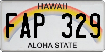 HI license plate FAP329