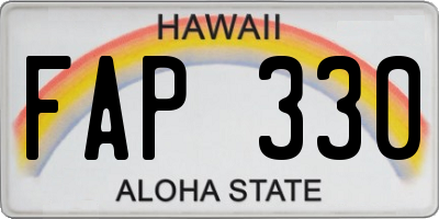 HI license plate FAP330
