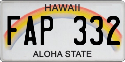 HI license plate FAP332