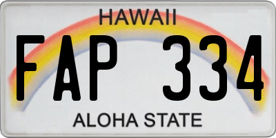 HI license plate FAP334