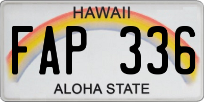 HI license plate FAP336
