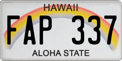 HI license plate FAP337