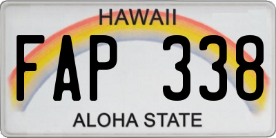 HI license plate FAP338