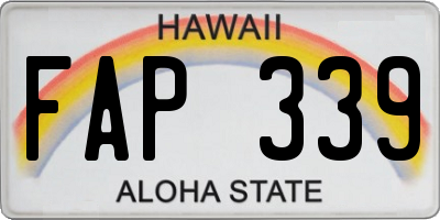 HI license plate FAP339