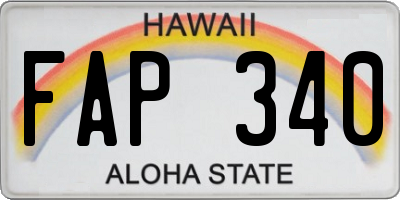 HI license plate FAP340