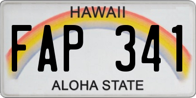 HI license plate FAP341