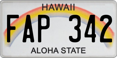 HI license plate FAP342