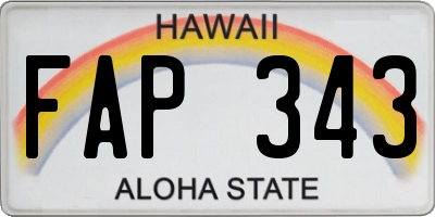 HI license plate FAP343