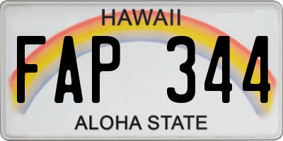 HI license plate FAP344