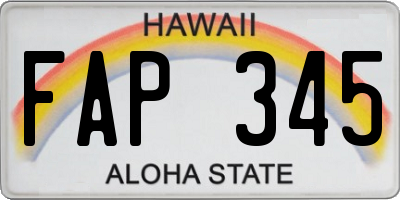 HI license plate FAP345