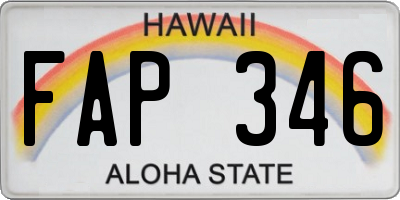 HI license plate FAP346