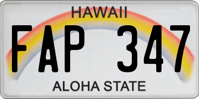 HI license plate FAP347