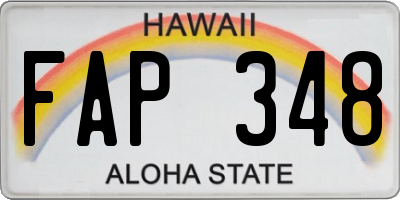 HI license plate FAP348