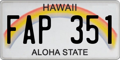 HI license plate FAP351