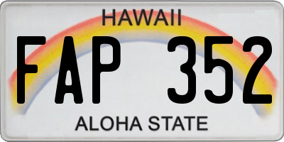 HI license plate FAP352