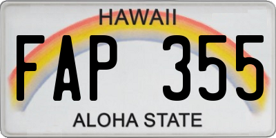 HI license plate FAP355