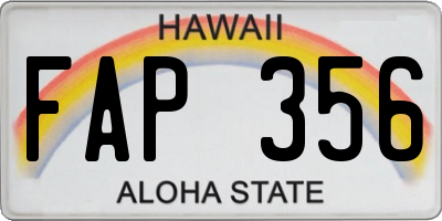 HI license plate FAP356