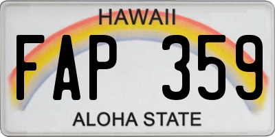 HI license plate FAP359